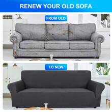 YSTYLE Sofa Cover 1/2/3/4 Seater With Armrest, Stretch Sofa Cover Non-Slip, Modern Sofa Cover For Dogs Pets, Breathable Couch Cover With Elastic Bottom