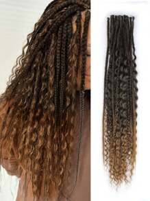 30 Pcs SE Dreadlock Extensions Mixed Sets 3 In 1 Straight Curly Boho Dreads Single Ended Fake Thin Dreadlock Extensions For Women