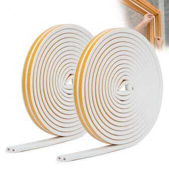 YOUSHARES Draught Excluder For Doors - Draft Excluder For Windows Seal Strip Window Insulation Tape 16M/52Ft Self Adhesive Rubber Sealing Strip Soundproof Door Seals Weather Strip