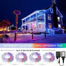 JMEXSUSS 100 LED Cool White & Multicolor Christmas Lights Indoor, Color Changing String Lights Plug In, 33ft Christmas String Lights Outdoor Waterproof For Xmas Tree Indoor Decor - White to Multicolor - View 5