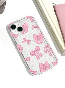 1pc Ballet Girl Style Watercolor Bow Airbag Phone Case Compatible With IPhone - Multicolor - View 2