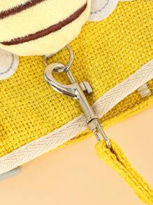 1set Cute Cartoon Bee Pet Collar And Leash Set For Small Dogs, And Cat's Harness Vest And Leash Set