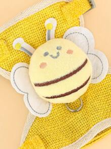 1set Cute Cartoon Bee Pet Collar And Leash Set For Small Dogs, And Cat's Harness Vest And Leash Set