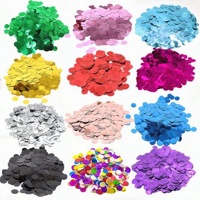 1 set/30g Confeti decorativo para lanzar sobre mesa para fiestas y celebraciones, decoraciones redondas metálicas para escenas, suministros para fiestas, decoraciones para globos, decoraciones para bodas, fiestas de cumpleaños y talla grande, de regreso a la escuela, Día de San Valentín