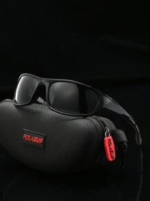 POLASUP 1pc Men's Sports Cycling Glasses For Summer, Suitable For All Seasons, Half Frame With Contrast Double-Color Fluorescent Color, With Silicone Non-Slip Foot Pad, Comfortable And Soft Nose Pad, Polycarbonate Explosion-Proof With Reflective Plating Pc Mirror Anti-Lost Rope And Eyeglass Cloth) Beach Accessories Glasses Shades Easy Comfort Casual Outfits Outdoor Cycling Glasses For Summer Beach Vacation, Outdoor, Travel