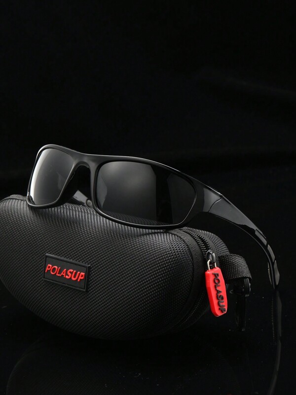 POLASUP 1pc Men's Sports Cycling Glasses For Summer, Suitable For All Seasons, Half Frame With Contrast Double-Color Fluorescent Color, With Silicone Non-Slip Foot Pad, Comfortable And Soft Nose Pad, Polycarbonate Explosion-Proof With Reflective Plating Pc Mirror Anti-Lost Rope And Eyeglass Cloth) Beach Accessories Glasses Shades Easy Comfort Casual Outfits Outdoor Cycling Glasses For Summer Beach Vacation, Outdoor, Travel