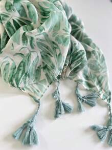 Boho One Women Vintage Scarf With Tassels For Outdoor All Seasons Accessories Women - Green - View 5