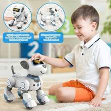 VATOS Robot Dog Children Remote Controlled Toy - Interactive Touch And Follow Robot Dog With 17 Functions, Programmable Dance Music RC Dog Robot Toy For Girls 3-12 Years - Blue - View 5