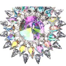 欧美时尚个性奢华派对流行花卉耳环高端夸张宝石耳坠女士个性配饰 - 彩色 - 查看 5