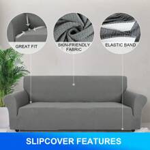 YSTYLE Sofa Cover 1/2/3/4 Seater With Armrest, Stretch Sofa Cover Non-Slip, Modern Sofa Cover For Dogs Pets, Breathable Couch Cover With Elastic Bottom - Light Grey - View 5