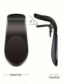 带出风口和 360 度旋转的磁性手机支架，适用于汽车导航 - 黑色 - 查看 2