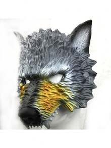Halloween Performance Bar Cosplay Party PU Foam Wolf Head Wolf Mask Realistic Costume Prop - Black - View 2
