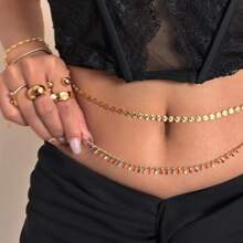 Wasserdichte Lange Taillenkette aus Edelstahl 68+15cm Bohomia Rhinestone Bauchkette Frauen Sommer Sexy Strand Bikini Körperschmuck Geschenke