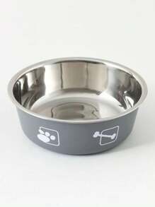 PETSIN 1pc Stainless Steel Double Layer Paw Print Pattern Cat/Dog Lover Gift And Dog/Cat Mom Love Pet Bowl, Large Capacity Anti-Skid Anti-Spill For Small/Medium Dog Lover And Dog Mom Love Cat Lover And Cat Mom Love (2 Styles Of Non-Slip Mat Randomly Included) - Multicolor - View 17