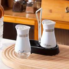 2件套胡椒盐瓶套装，带稳定支架的香料瓶套装，香料瓶，非常适合厨房调味和储存，厨房用品，实用厨房装饰，感恩节圣诞节礼物，学校用品