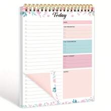 Trees To Do List Notepad - To Do List Notebook For Work With 52 Sheets, 9.8" X 6.7" Undated Daily Planner With Hourly Schedule For Task Management Back To School - Pink - View 8