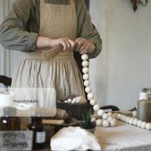Large Wood Bead Garland With 1.6" Diameter Wooden Beads And Tassels, Decorative Beads Boho Decorations For Home, 39" Long Rustic Farmhouse Country Wood Beads Garland For Home Tiered Tray Decor,Home Decor ,Room Decor,Wall Decor Gifts Birthday Graduation