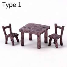 3pcs/Set Miniature Table And Chairs Set Fairy Garden Furniture Ornaments Kit For Decoration House Accessories Home Micro Landscape Decoration Best Gifts Birthday Graduation