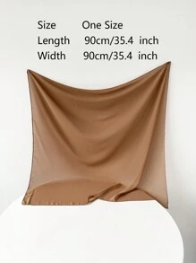 1入女士純色雪紡仿真絲印花方形圍巾，頭巾，希賈布，頭巾，帶子，頭巾上帶子，髮帶，頭帶，用於裝扮您的造型的理想選擇 - 彩色 - 查看 9