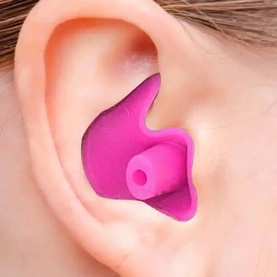 1pair Waterproof Silicone Soft Earplugs-Portable & Durable Swimming AccessoryFor Outdoor,Sport,Travel,Household,Office,School
