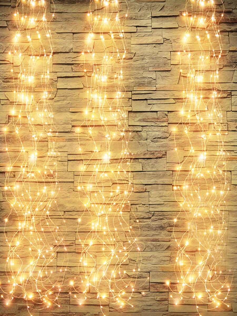 1条1米长50颗LED铜线灯串，电池供电，室内墙面装饰灯，室外花园树木装饰灯，卧室装饰灯，婚礼派对装饰灯