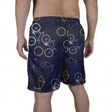Men Beach Shorts - 黑色 - 查看 3