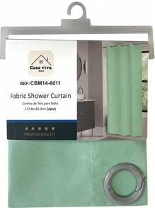 Cortina de ducha de tela cepillada Medidas 177.8x182.9cm | Alta Calidad y Resistencia - Diseño simple y elegante, ideal para baños modernos | Fácil de lavar a mano o máquina | Compatible con varilla estándar, - Verde - Ver 2