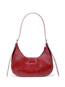 Women's Versatile Korean Punk Style Shoulder Bag - Burgundy - View 3