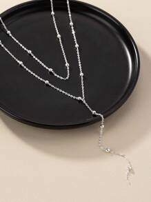 1pc Fashionable Simple Versatile Collarbone Multilayer Necklace