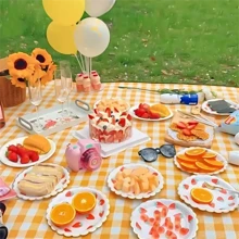 1 Miếng Không thấm nước Tthảm Dã ngoại In Họa tiết Lưới , Dày lên Cắm Trại Ngoài Trời Lều Tấm lót Chống ẩm Đối với Có thể mang đi Lưu trữ tiệc nướng Đi bộ du lịch Cắm trại Bãi cỏ Tấm lót - Nhiều màu - Xem 4