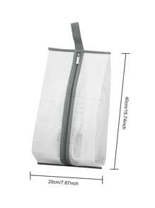 3 pezzi Sacchetti per scarpe corti spessi grigi, in PVC trasparente, antipolvere, riutilizzabili, con chiusura lampo, antiumidità, impermeabili, traspiranti, utilizzati come proteggi scarpe