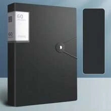 1pc Transparent A4 Size Loose-Leaf Folder For Storing Certificates, Physical Exam Records And Other Documents Back To School,School Supplies - Black - View 15