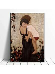 1 幅著名抽象画《母亲和孩子》作者：古斯塔夫·克里姆特 油画 墙壁艺术印刷品 客厅装饰画 无画框、海报 - A - 查看 1