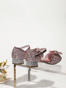 Sandalias de tacón alto de moda para niña zapatos de princesa para bailar - Rosa - Ver 5
