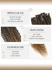30 Pcs SE Dreadlock Extensions Mixed Sets 3 In 1 Straight Curly Boho Dreads Single Ended Fake Thin Dreadlock Extensions For Women