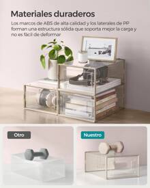 SONGMICS Cajas para zapatos, 18 unidades, plegables, para tallas de hasta 44, transparente y beige Avena, Vuelta al Cole - Beis - Ver 5
