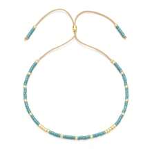 1 pieza Pulsera con cuentas pequeñas para mujer, joyería simple, pulsera de cuentas Delica con cuerda, joyería de moda