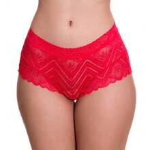 Women Crotchless Panties - 紅色 - 查看 1