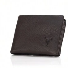 Genuine Leather Wallet For Men Slim Bifold Wallets Minimalist Credit Card Wallet With 5 Card Slots 1 ID Window 1 Bill Compartment 1 Hidden Zipper Pocket Father's Day Gift Gift For Him - Coffee Color - Coffee Brown - View 2
