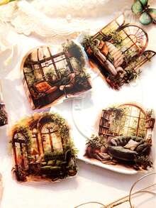 10pcs/Bag Stickers, Memory Corner Series, Artistic Journal Decorative Material, Phone Case Stickers - Multicolor - View 7