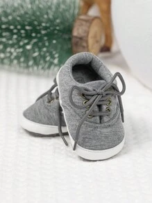 Baby Boys Girls Canvas Sneaker Slip On Anti Skid Newborn Candy Shoes For 0-18 Months