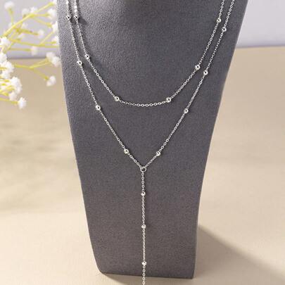 1pc Fashionable Simple Versatile Collarbone Multilayer Necklace