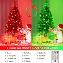 JMEXSUSS 100 LED Red & Green Christmas Lights Plug In, Christmas String Lights Indoor, 33ft Connectable Color Changing Christmas Lights Outdoor For Christmas Party Decor - Red to Green - View 2
