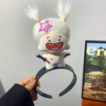 1入女士瘋狂卡通毛絨玩具12星座髮箍，日常使用(毛絨玩具髮夾的顏色和款式隨機選擇)頭飾 - 彩色 - 查看 19