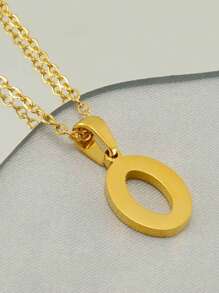 1piece Gold Plated Stainless Steel 0-9 Number Pendant Necklace For Women Men Daily Wear