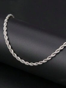 1pc Hip-Hop Punk Twisted Chain Necklace, Suitable For Men To Wear On Daily, Festival, Party Occasions