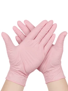 20/50/100 件，白色粉色黑色蓝色一次性丁腈手套 - 不含乳胶，防水 - 适用于厨房、食品加工、清洁、染发、美容院 - 家用小工具、厨房、浴室、家居、家居供应商 - 粉色 - 查看 7
