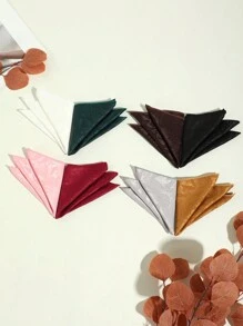 1pc Men's Fashion Thick Handkerchief Necktie With Embroidered Leaf & Plant Pattern, Suitable For Parties And Vacations