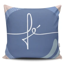 Kit 4 Capas de Almofadas Decorativas Estampadas 45 cm x 45 cm - Azul e Branco - Visão 4
