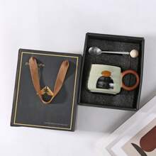 1pc 330ml Ceramic Mug With Modern Abstract Painting Suitable For Home, Couple, Milk, Coffee, Water Back To School